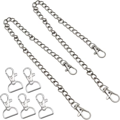 Stijlvolle 2-delige portemonnee ketting met karabijnhaak, sleutelhanger van roestvrij staal, ideaal voor mannen en vrouwen, trendy en duurzaam