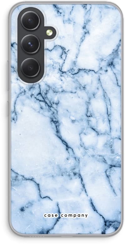 Case Company® - Hoesje geschikt voor Samsung Galaxy A54 hoesje - Blauw marmer - Soft Cover Telefoonhoesje - Bescherming aan alle Kanten en Schermrand
