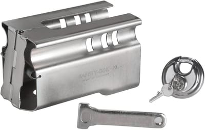 Disselslot koker Albe XL - premium - zilver - staal - incl. RVS discusslot met 2 sleutels - Safetybox XL