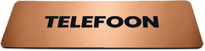 Deurbordje Brons/Koper-look met tekst telefoon - Formaat 150 x 50 mm x 1,6 mm - Zelfklevend | Luxe uitstraling | Geborstelde Koper/Brons toplaag | Gratis Verzending | Decoporta