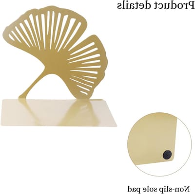 SnelShoppen - Metal Bookends Ginkgo Leaf Design - Boeksteunen, Boekhouder, Boekstopper met Antislip Pads - Gouden Kleur voor Kantoor, School, Biblioth