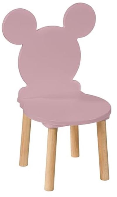 Houten Kinderstoel voor Peuters - Muis Roze, Ideaal voor Kinderen van 2 - 7 Jaar, Speel- en Leeromgeving