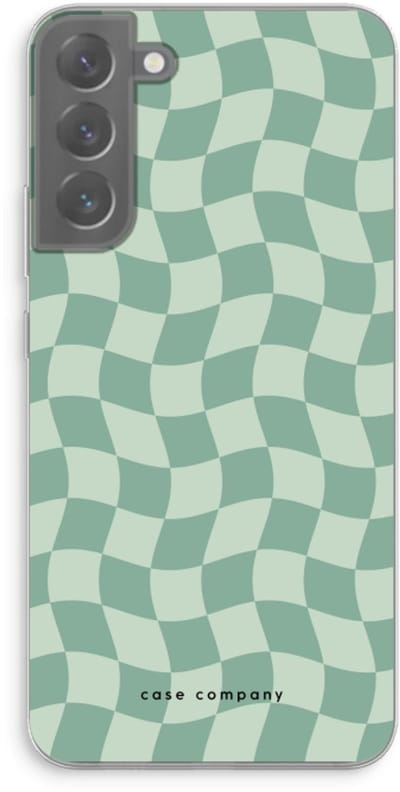 Case Company® - Hoesje geschikt voor Samsung Galaxy S22 Plus hoesje - Grid Groen - Soft Cover Telefoonhoesje - Bescherming aan alle Kanten en Schermrand