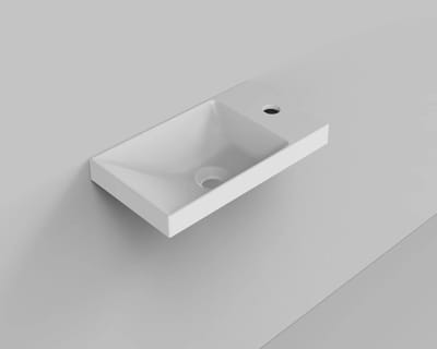 Arcqua Marble fontein voor frame 40x22cm zonder overloop cast marble wit mat