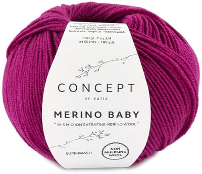Katia Concept Merino Baby - 61 donker fuchsia - Wol Garen