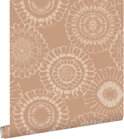 ESTAhome behang bloemen terracotta - 50 x 900 cm - 139824
