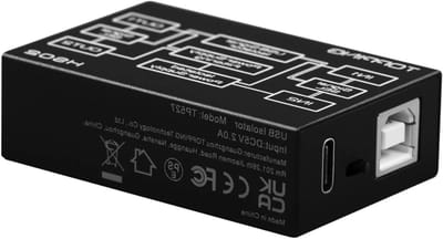 Audio Isolator - Ground Loop Isolator - Ruis Verwijderen - Volledig Geïsoleerd Ontwerp - USB-stick - Zwart