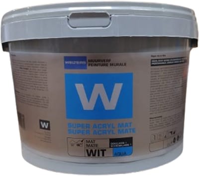 Welters verf muurverf latex super acryl mat wit 2.5 liter