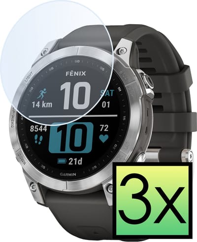 Screenprotector - 3 Stuks - Geschikt voor Garmin Fenix 7 - Extra Sterk - Tempered Glass - Gehard Glas - Beschermglas Screen Cover - Bescherm Protector voor Smartwatch