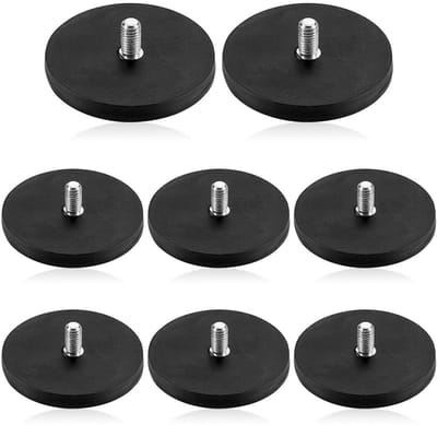 Dailygoody - Neodymium Magneten met Rubber Coating - 43 mm Diameter - 20 kg Treksterkte - Set van 8 - Sterke magnetische kracht - Duurzaam materiaal