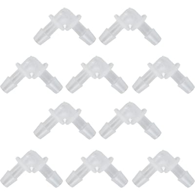 10 stuks Elleboog Slangkoppeling 90 Graden Connector Adapter L-vorm Gelijkwaardige Diameter Kunststof Koppelingen 7.9mm