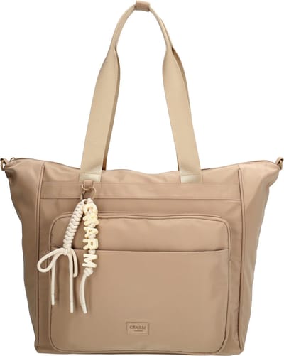 Charm London Seoul Laptoptas - 15.6 Inch - Werktas - Schoudertas - Nylon - Laptopvak - Reistas - Lichtgewicht - Schooltas - Taupe