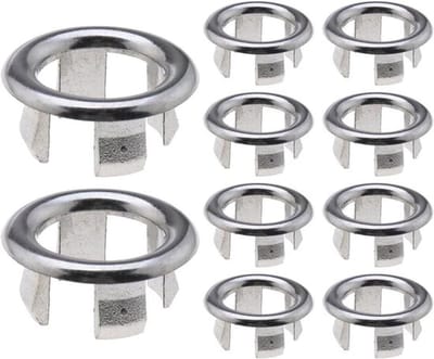 Overloop Ring - Keuken Badkamer Wastafel - Zilver - Accessoires - Drain Cap - Geschikt voor 22-24mm Overloop Gat Diameter - 10 stuks
