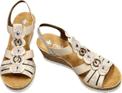 Rieker -Dames - beige - sandalen - maat 36