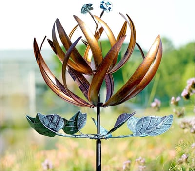 Windspinner Tuin - Windmolen Metaal - Buiten Decoratie - Roestbestendig UV-bestendig - 61 x 213 cm - Koper Teal