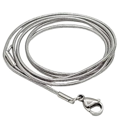 Tesoro Mio Michel – Ketting Slang Schakel - Staal – 60 cm - Kleur Staal / Zilver
