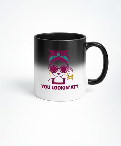 Magische Mok "You Lookin' At?" - Zwart Veranderende Koffiemok met Verrassingsdesign