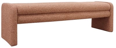 Bronx71® Eetkamerbank Neil bouclé terracotta 160 cm - eettafelbank - eetbank