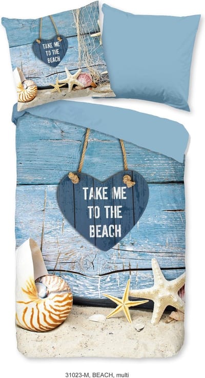 Pure dekbedovertrek strand/ zee - 1 persoons 140x200/220 cm - Multi - Microvezel