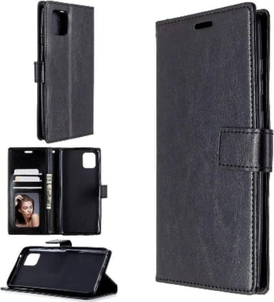 LuxeBass hoesje geschikt voor Samsung Galaxy Note 20 Ultra hoesje book case + 2 stuks Glas Screenprotector zwart gsm hoesje - telefoonhoes - telefoonhoesjes - beeldscherm - scherm - tempered glas