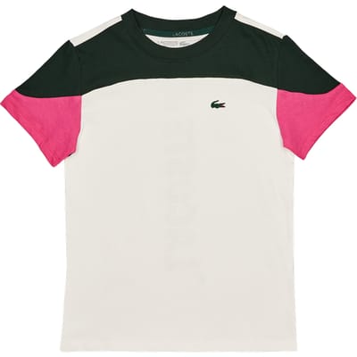 Lacoste Off Court T-shirts Kinder - Wit - Maat 122 - 130 CM - Katoen Jersey