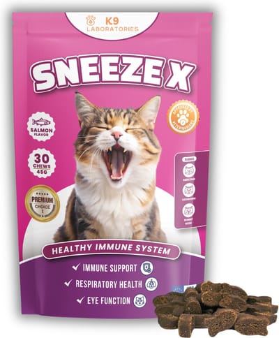 Sneeze X - Voedingssupplement voor katten - Bij 'niesziekte' - Kattensnoepjes - FHV-1 - L-lysine - 30 stuks - Weerstand kat