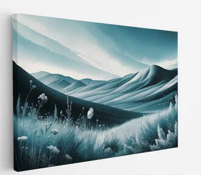 Saammp Canvas Schilderij - Blauw landschap - Natuur - 45x30 - Foto op canvas - Wanddecoratie - Muurdecoratie Woonkamer - Slaapkamer decoratie - Canvas Print