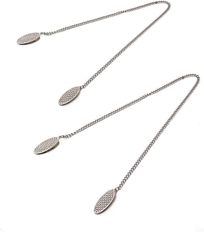 2-pack - 19" zilveren metalen servethouder - slabbetjehouder voor volwassenen/senioren - anti-vlekken nekband voor tandartsen
