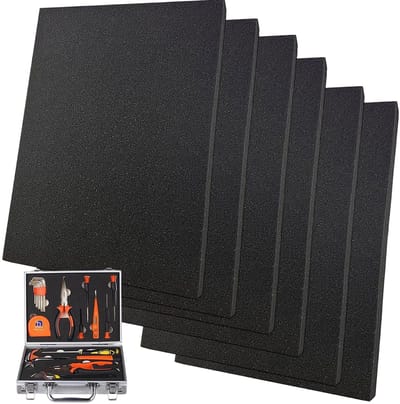 Dailygoods- Schuimplaten op maat gesneden - 6 stuks - 40 x 30 x 4 cm - Zachte schuimrubberen bekleding - Polyurethaan - Schokabsorberend - Schuimrubber