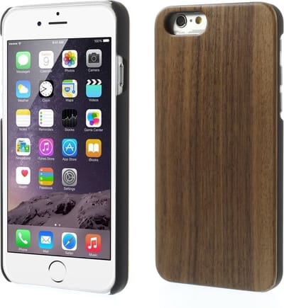Peachy Houten Walnoot Hoesje geschikt voor iPhone 6 6s Wood Origineel handgemaakt