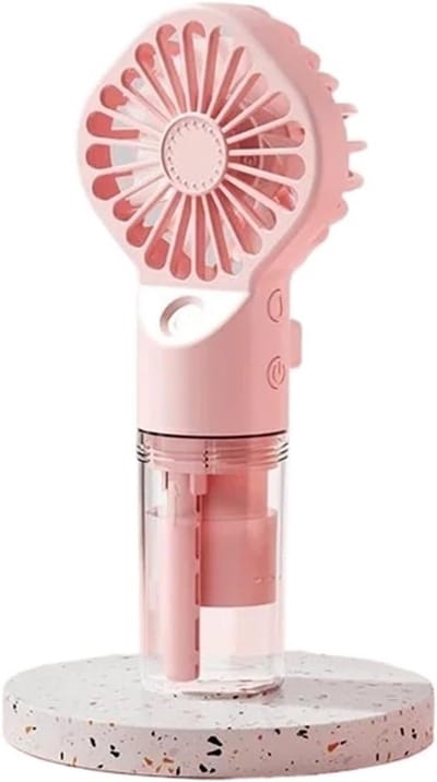 Handventilator met Waternevel - Sproeiventilator Draagbaar - Persoonlijke Koeling - Compact Lichtgewicht - 100x100x100 mm - Roze