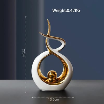 Nordic Abstract Keramisch Beeldje Licht Luxe Woonkamer Huisdecoratie Kantoor Sculptuur Decor Bureau Accessoires Ambachtelijk Cadeau