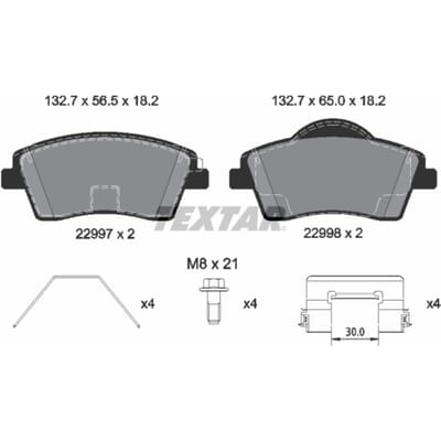 Remblokset TEXTAR 2299701, voor