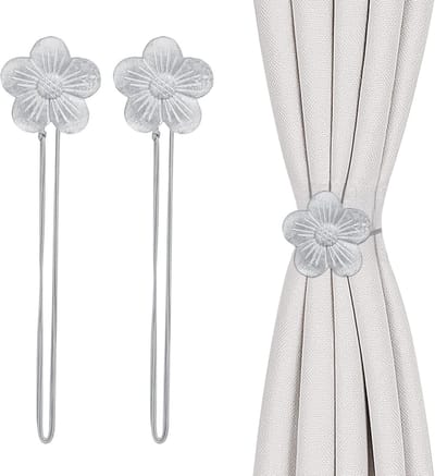 Magnetische bloemgordijnen met bindruggen | 5 kleuren beschikbaar | Krachtige magneten en verstelbaar koord | Geschikt voor woonkamer, slaapkamer en badkamer