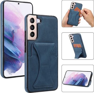 Telefoonhoesje geschikt voor Samsung Galaxy S24 | Lederen Hoesje | Back Cover Telefoonhoesje | Pasjeshouder | Blauw