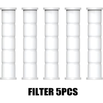 Douchekoppen met 10 standen, hogedrukfilter, handdouche met één druk op de knop, waterbesparende handdouche, badkameraccessoires 8.85 in white
