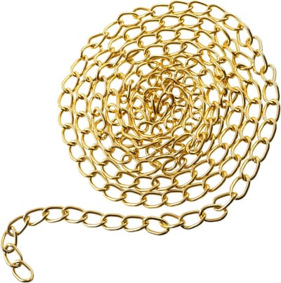 Decoratieve goudkleurige metalen ketting, 2 meter, schakels 10x16 mm, voor interieurdecoratie en DIY-projecten