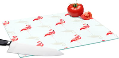 Glazen Snijplank - 39x28 - Flamingo - Dieren - Patronen - Snijplanken Glas