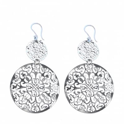 Allergievrij oorbellen zilverkleur filigraan lang-Charme Bijoux