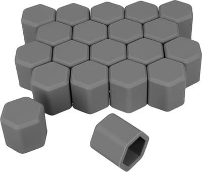 kwmobile 20x moerdoppen voor banden - geschikt voor 17 mm wielmoeren moeren - Set van 20 wielmoerkapjes - In grijs