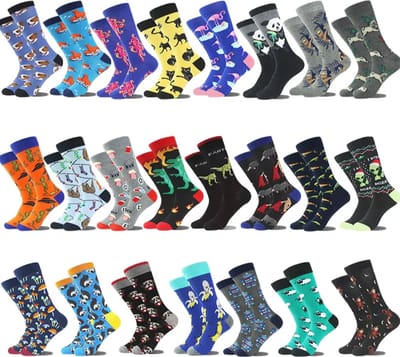 Heren sokken - 6 paar - maat 40-46 - mix - grijs - bruin - groen - blauw - verrassing / random / mix - geschenk man - Kerst cadeau - verjaardagscadeau