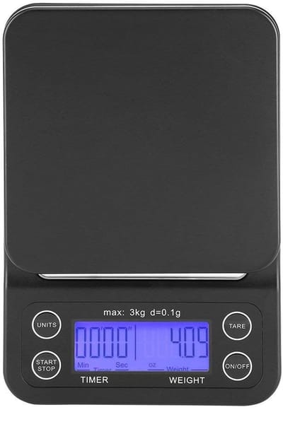 Dailygoods- Keukenweegschaal 3kg/0.1g - Digitale Keukenweegschaal - LCD Scherm - Tarefunctie - Antislip Silicone Pad - Timer tot 99:59 minuten - Digitale Weegschaal