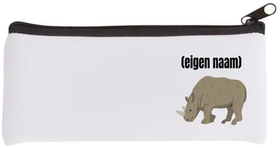 Akyol - neushoorn met eigen naam Etui - Neushoorn - neushoorn liefhebbers - iemand die houdt van neushoorns - verjaardag - cadeau - kado - 20 bij 9 cm
