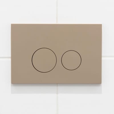 QeramiQ Push Bedieningsplaat - voor Geberit UP320 inbouwreservoir - dualflush - ronde knoppen - kunststof taupe