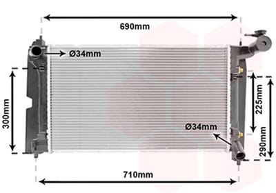 Van Wezel - RADIATOR VOOR TOYOTA AVENSIS T25 2003-2006 164000D220