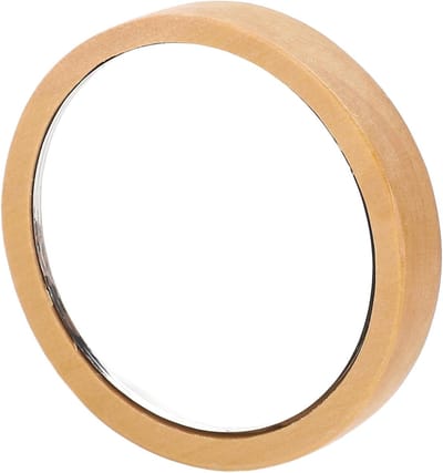 Draagbare Houten Handspiegel met Ronde Vorm en Helder Reflectie voor Make-up en Verzorging
