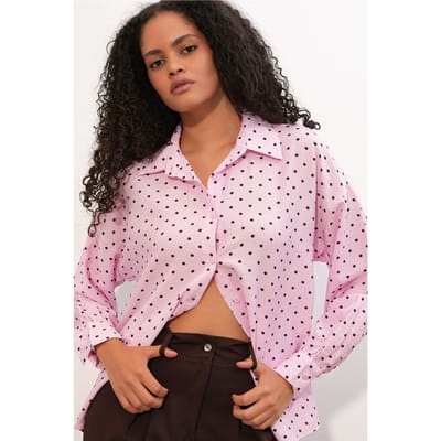 Oversized Polka Dot Crêpe Shirt