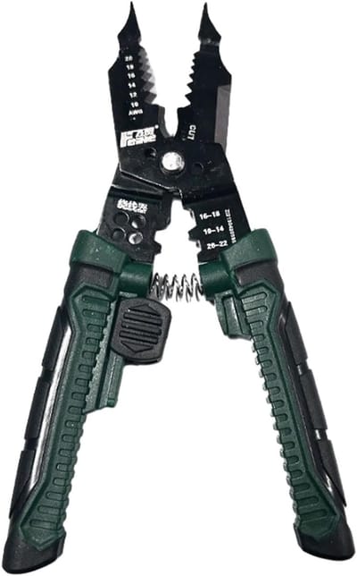 Krimptang Stripper - Handgereedschap Multifunctioneel - Kabels Bewerken - Veiligheidsvergrendeling - 19.5 cm - Groen