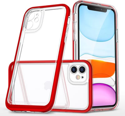 Hoesje Geschikt voor iPhone 11 Pro Max hoesje transparant met bumper Rood - Ultra Hybrid Hoesje Geschikt voor iPhone 11 Pro Max case