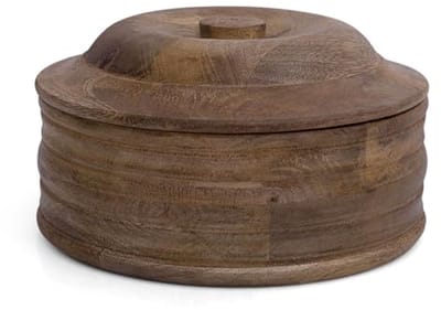 Handgemaakte Houten Tortilla Warmer en Roti Houder voor Thuis - Natuurlijk Bruin